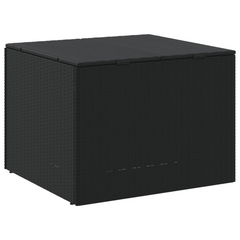 291L Black Poly Rattan Garden Storage Box - Weather-Resistant, Durable Outdoor Patio Solution