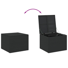 291L Black Poly Rattan Garden Storage Box - Weather-Resistant, Durable Outdoor Patio Solution