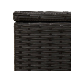 291L Black Poly Rattan Garden Storage Box - Weather-Resistant, Durable Outdoor Patio Solution