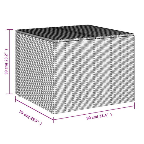 291L Black Poly Rattan Garden Storage Box - Weather-Resistant, Durable Outdoor Patio Solution