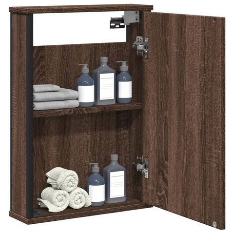 Bathroom Mirror Cabinet Brown Oak 42x12x60 cm Engineered Wood