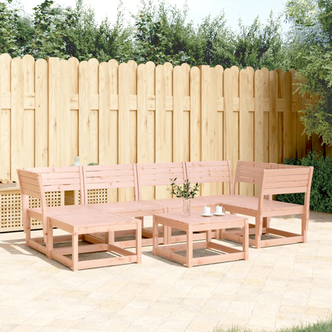 6 Piece Garden Sofa Set - Solid Wood Douglas | Durable Outdoor Furniture