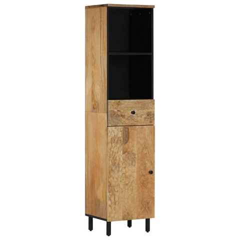 Solid Mango Wood Bathroom Cabinet - 38x33x160 cm | Elegant & Durable Storage Solution