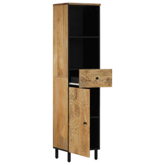 Solid Mango Wood Bathroom Cabinet - 38x33x160 cm | Elegant & Durable Storage Solution