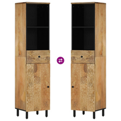 Solid Mango Wood Bathroom Cabinet - 38x33x160 cm | Elegant & Durable Storage Solution