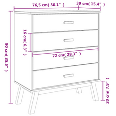 Drawer Cabinet OLDEN Brown Solid Wood Pine