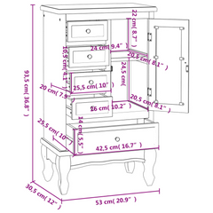 Cabinet with 5 Drawers 2 Shelves White