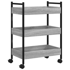 Grey Sonoma Kitchen Trolley - 50x30x70 cm, Engineered Wood with Steel Frame