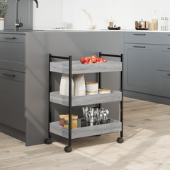 Grey Sonoma Kitchen Trolley - 50x30x70 cm, Engineered Wood with Steel Frame