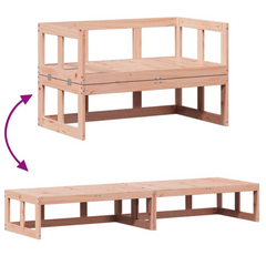 Extendable Solid Wood Garden Sofa Bench - Douglas Wood, Durable & Comfortable Outdoor Seating