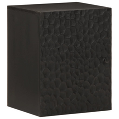 Black Solid Wood Mango Bathroom Wall Cabinet - 38x33x48 cm | Elegant & Space-Saving Storage Solution