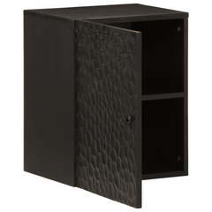 Black Solid Wood Mango Bathroom Wall Cabinet - 38x33x48 cm | Elegant & Space-Saving Storage Solution