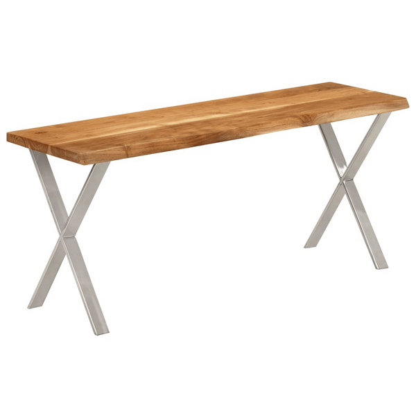 Solid Acacia Wood Bench with Live Edge | 105 cm | Rustic Dining Room Furniture