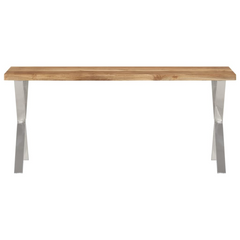 Solid Acacia Wood Bench with Live Edge | 105 cm | Rustic Dining Room Furniture