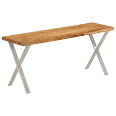 Solid Acacia Wood Bench with Live Edge | 105 cm | Rustic Dining Room Furniture