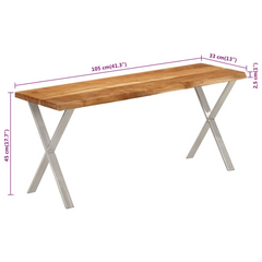 Solid Acacia Wood Bench with Live Edge | 105 cm | Rustic Dining Room Furniture