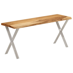 Solid Acacia Wood Bench with Live Edge | 105 cm | Rustic Dining Room Furniture