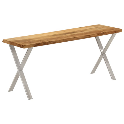 Solid Acacia Wood Bench with Live Edge | 105 cm | Rustic Dining Room Furniture