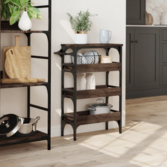 Brown Oak Kitchen Trolley - 53x20x76 cm Engineered Wood | Stylish & Functional Storage Solution