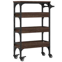 Brown Oak Kitchen Trolley - 53x20x76 cm Engineered Wood | Stylish & Functional Storage Solution