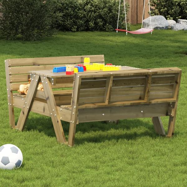 vidaXL Kids Picnic Table | 88x122x58 cm | Impregnated Pine Wood | Ideal for Outdoor Play & Picnic