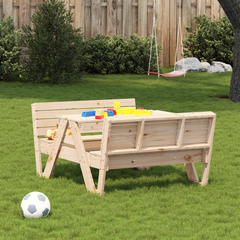 Solid Wood Pine Picnic Table for Kids - Durable Outdoor Furniture (88x122x58 cm)