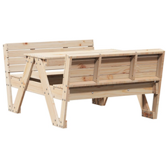 Solid Wood Pine Picnic Table for Kids - Durable Outdoor Furniture (88x122x58 cm)