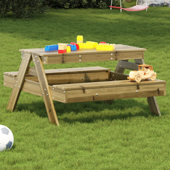 vidaXL Kids Wooden Picnic Table 88x97x52 cm | Weather-Resistant Pine Wood | Ideal for Outdoor Play & Activities