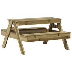 vidaXL Kids Wooden Picnic Table 88x97x52 cm | Weather-Resistant Pine Wood | Ideal for Outdoor Play & Activities