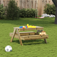 vidaXL Kids Wooden Picnic Table 88x97x52 cm | Weather-Resistant Pine Wood | Ideal for Outdoor Play & Activities