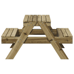 vidaXL Kids Wooden Picnic Table 88x97x52 cm | Weather-Resistant Pine Wood | Ideal for Outdoor Play & Activities