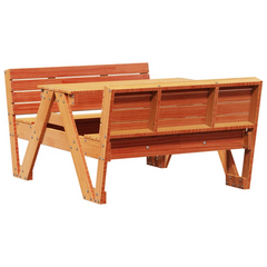 vidaXL Picnic Table for Kids Wax Brown | Solid Wood Pine | 88x122x58 cm