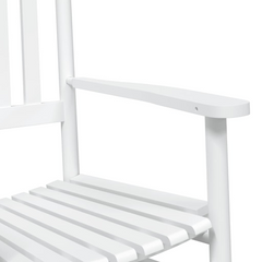 Set of 2 White Solid Wood Fir Rocking Chairs with High Back and Curved Seats - Perfect for Indoor & Outdoor Relaxation