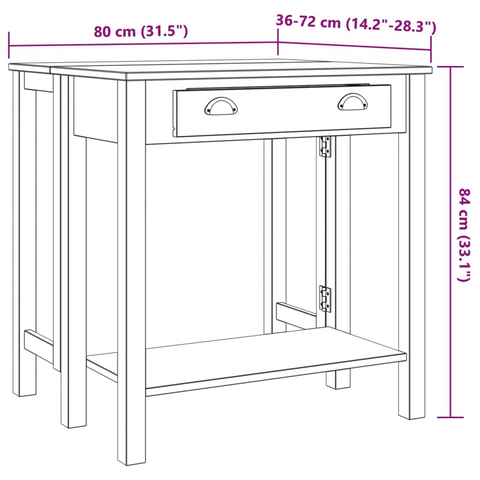 5 Piece Bar Set Solid Pine Wood with Foldable Tabletop and Rustic Design