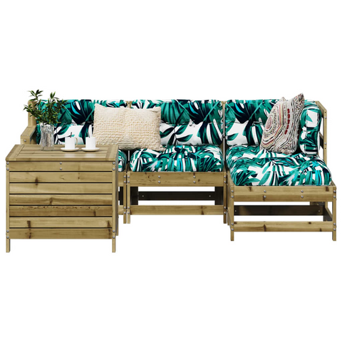 5 Piece Garden Sofa Set | Impregnated Pine Wood Outdoor Furniture