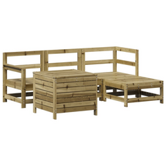 5 Piece Garden Sofa Set | Impregnated Pine Wood Outdoor Furniture