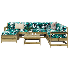 8 Piece Garden Sofa Set - Solid Impregnated Pinewood - Durable & Stylish Outdoor Furniture