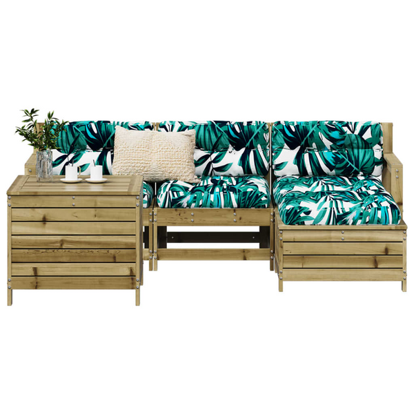 5 Piece Garden Sofa Set | Impregnated Wood Pine | Outdoor Modular Furniture