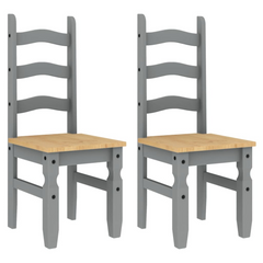 Dining Chairs 2 pcs Corona Grey 42x47x107 cm Solid Wood Pine - Elegant and Timeless