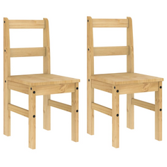 Set of 2 Panama Dining Chairs - Solid Pine Wood, 40x46x90 cm, Rustic Elegance