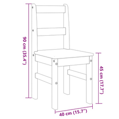 Set of 2 Panama Dining Chairs - Solid Pine Wood, 40x46x90 cm, Rustic Elegance