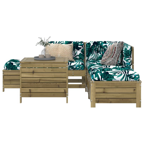 6 Piece Garden Sofa Set - Impregnated Pinewood Outdoor Furniture