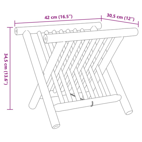 Bamboo Magazine Rack – Stylish and Durable, Perfect for Home or Office, 42x30.5x34.5 cm