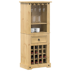 Corona Wine Rack - Solid Pine Wood, 56x35x120 cm, Stylish Storage for Wine Aficionados