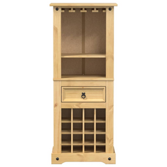 Corona Wine Rack - Solid Pine Wood, 56x35x120 cm, Stylish Storage for Wine Aficionados