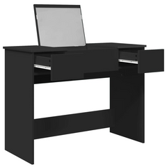 Elegant Black Dressing Table with Mirror - 100x45x76 cm, Modern and Stylish Vanity Table with Ample Storage