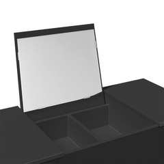 Elegant Black Dressing Table with Mirror - 100x45x76 cm, Modern and Stylish Vanity Table with Ample Storage