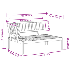 Garden Pallet Corner Sofa in Solid Acacia Wood - Ideal for Outdoor Spaces