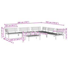 6 Piece Garden Pallet Sofa Set - Solid Acacia Wood Outdoor Furniture