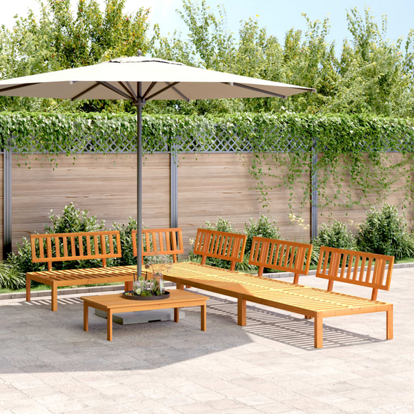 5 Piece Garden Pallet Sofa Set in Solid Acacia Wood - Perfect for Outdoor Patio